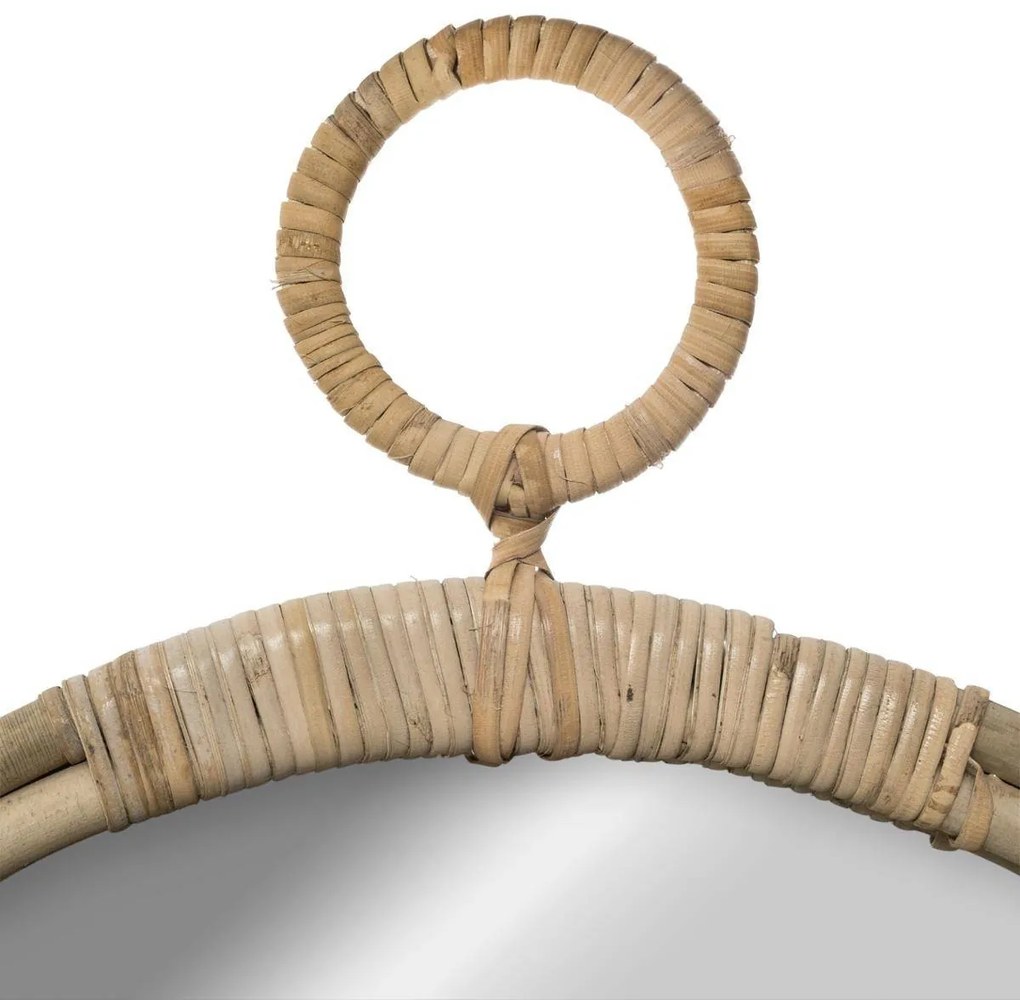 Lustro w oprawie z wikliny, Ø 38 cm, okrągłe