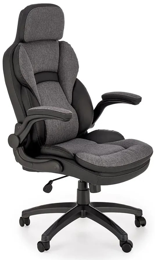 Popielato Biurowy Czarny Fotel Obrotowy C9-M40
