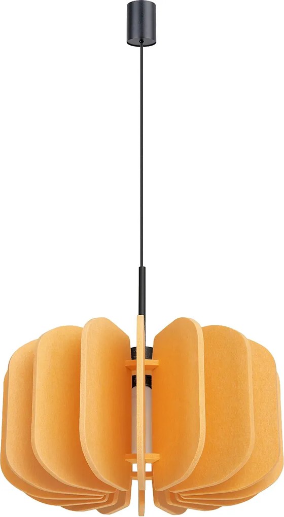 Żółta wisząca lampa z filcu E5-G60