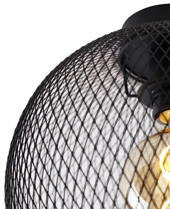 Nowoczesna lampa sufitowa czarna 30 cm - Mesh Ball Nowoczesny Oswietlenie wewnetrzne