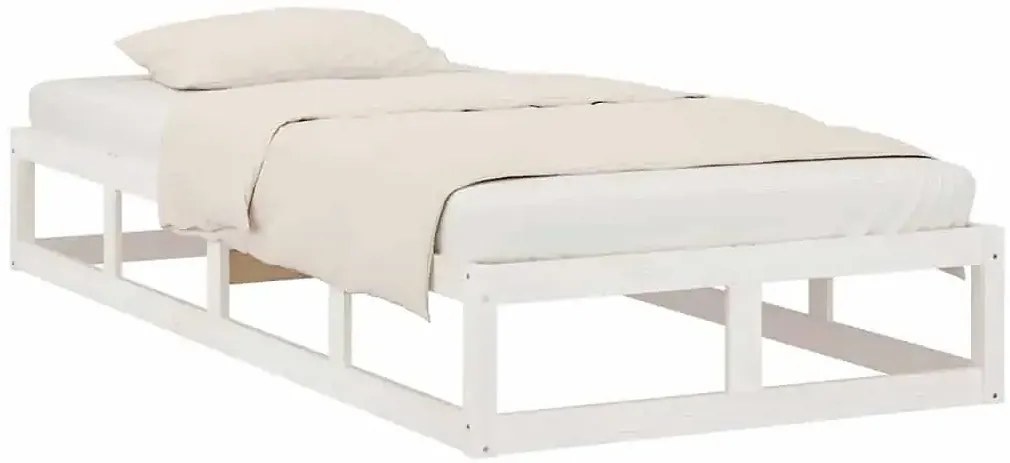 Białe pojedyncze drewniane łóżko 90x200 N4-W43