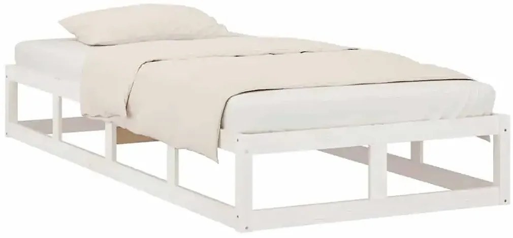 Białe pojedyncze drewniane łóżko 90x200 - Rixo 3X