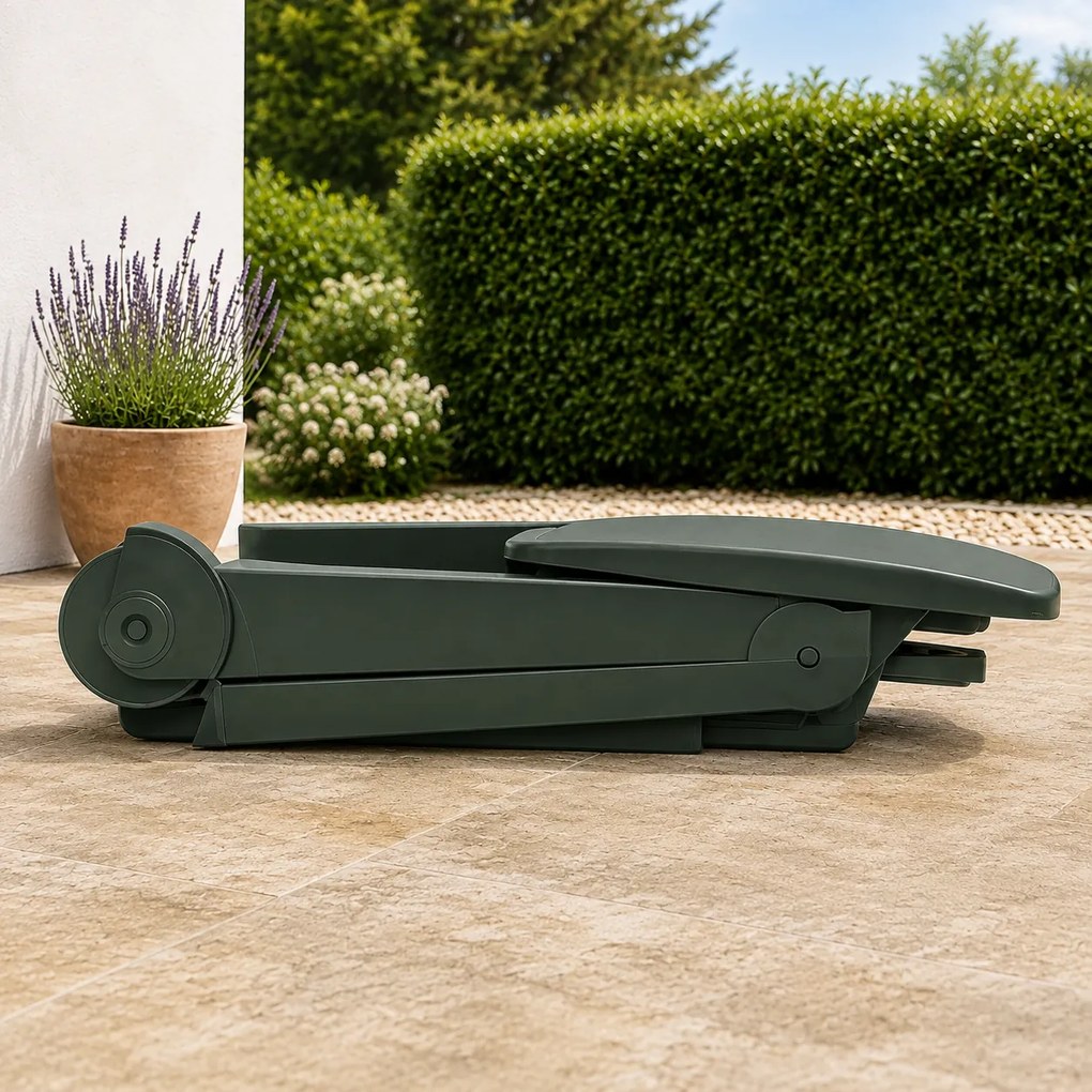 Leżak ogrodowy ZIRCONE, 72×195×101 cm, ciemnozielony I.P.A.E-Progarden