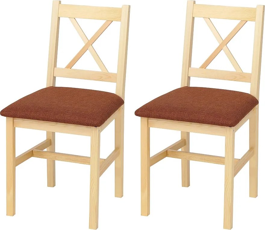 Krzesło do jadalni MCW-F77 (zestaw 2 szt.),  naturalne obicie, terakota