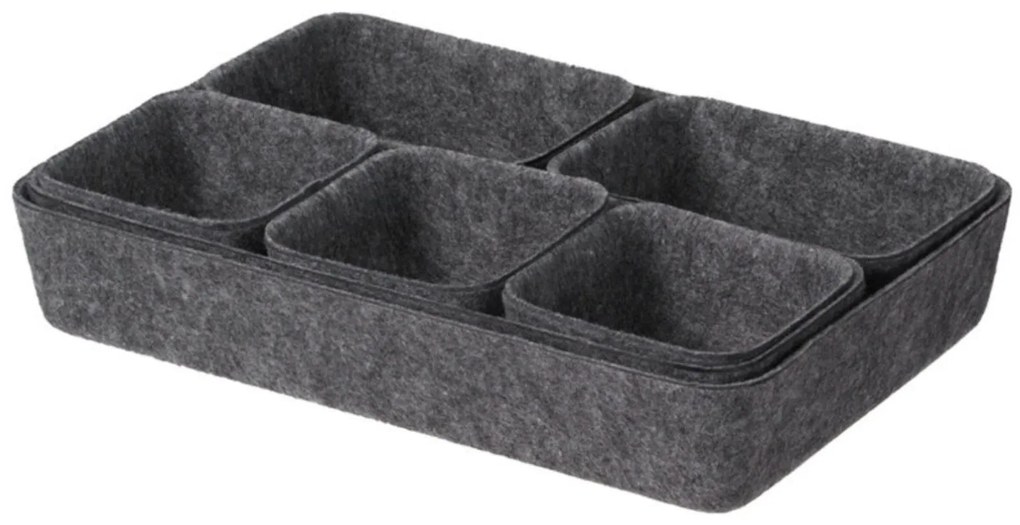 Organizer do szuflady filcowy SMART, 7 pudełek