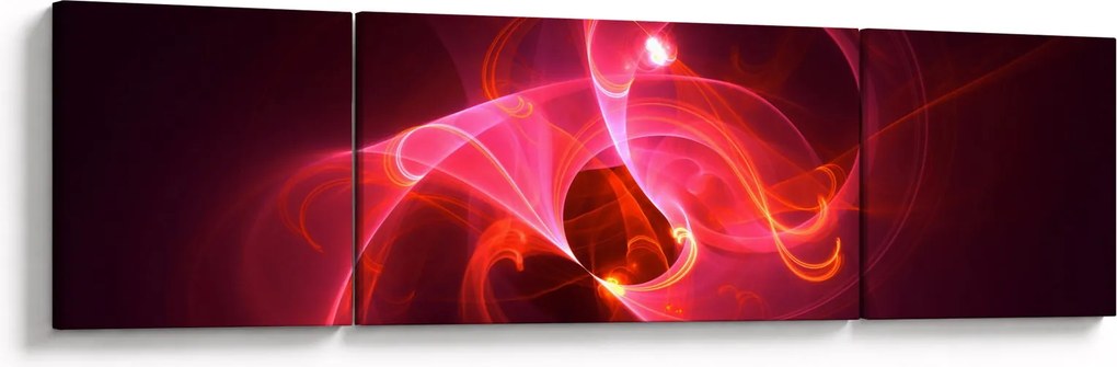Nowoczesny obraz różowej abstrakcji (170x50 cm)