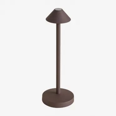 Bezprzewodowa Lampa Stołowa Led Do Użytku Zewnętrznego Z Żelaza Emilija Brązowy Coffee - Sklum