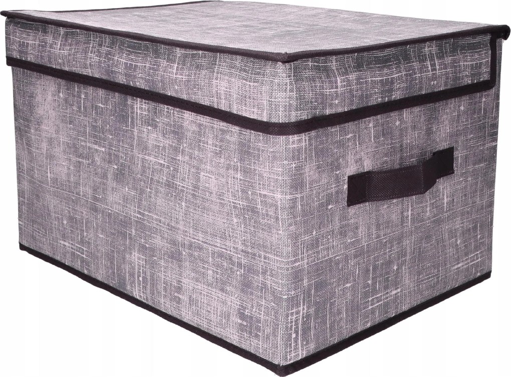 Organizer tekstylny Granatowy 50x40x30 cm pokrywka pudełko do domu salonu