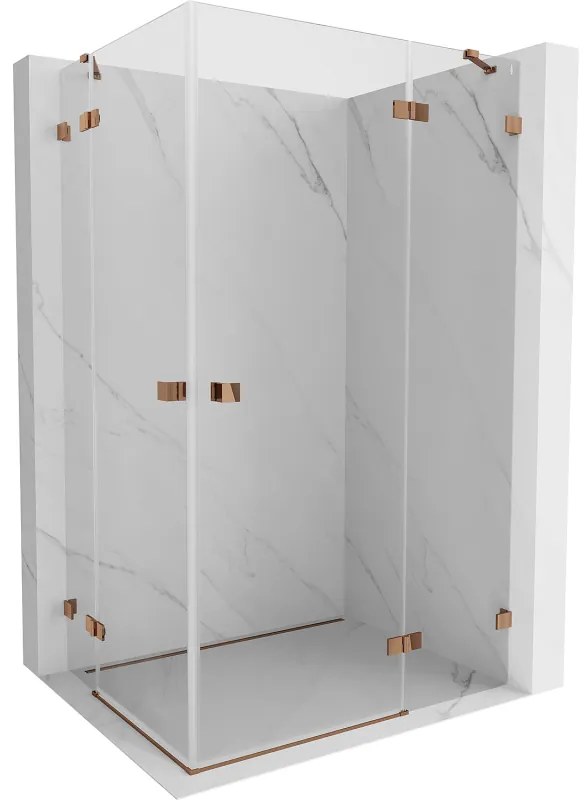 Mexen Lunar Duo kabina prysznicowa uchylna prawa 120 x 105 cm, transparent, różowe złoto - 834-120P-105L-60-00