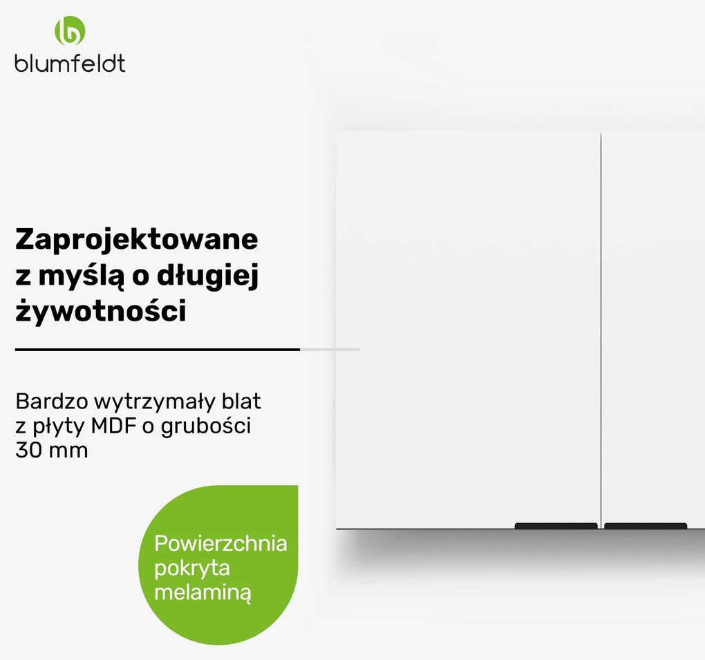Blumfeldt WoodVista szafka wysoka, Soft-Close, uchwyty aluminiowe