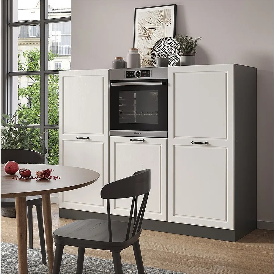 Blok kuchenny biały dworek/antracyt 180x46x81.6 r-line