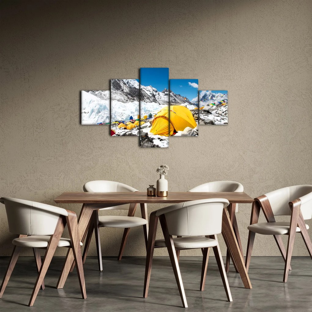 Obraz - Kemping w górach (125x70 cm)
