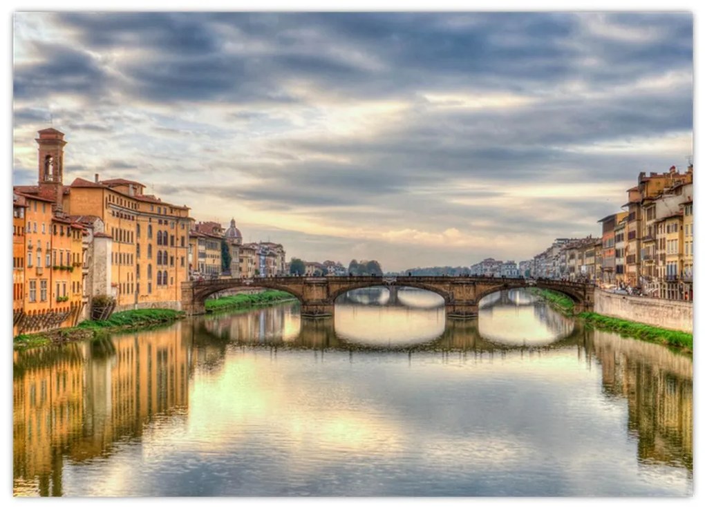 Obraz na szkle - Most przez rzekę (70x50 cm)