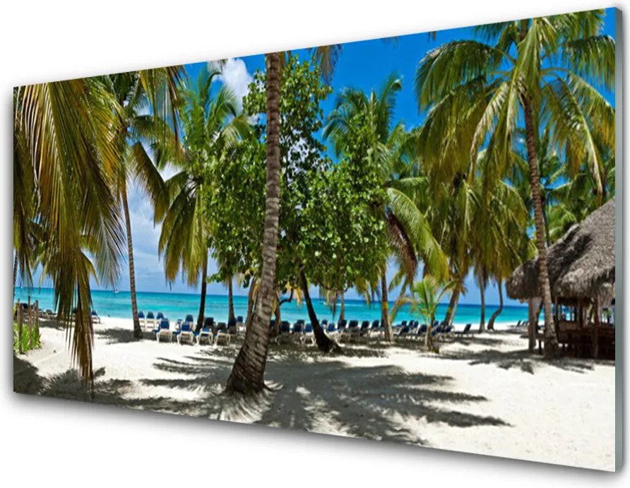 Panel Szklany do Kuchni Cień Palmy Na Piasku