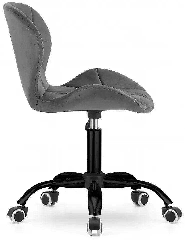 Fotel welurowy biurowy szary M5-P75