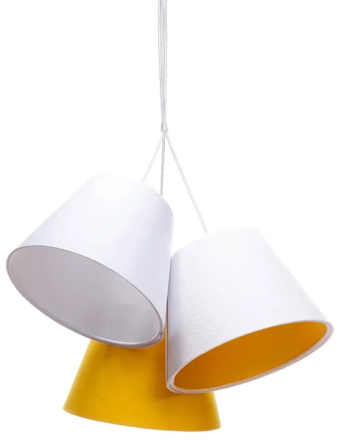 Biało-żółta lampa wisząca dzwonki dla dzieci - EXX72-Gane