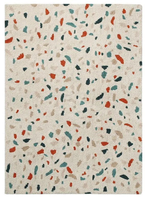 Kremowy bawełniany dywan tkany ręcznie odpowiedni do prania 140x200 cm Terrazzo Marble – Lorena Canals