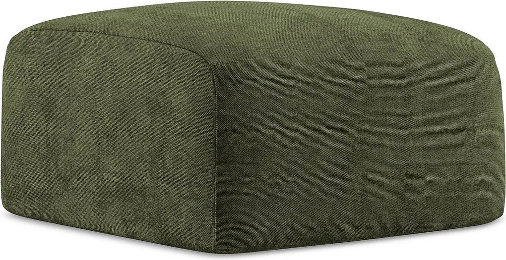 Pufa - z tkaniny szenilowej - oliwkowy - LEILA