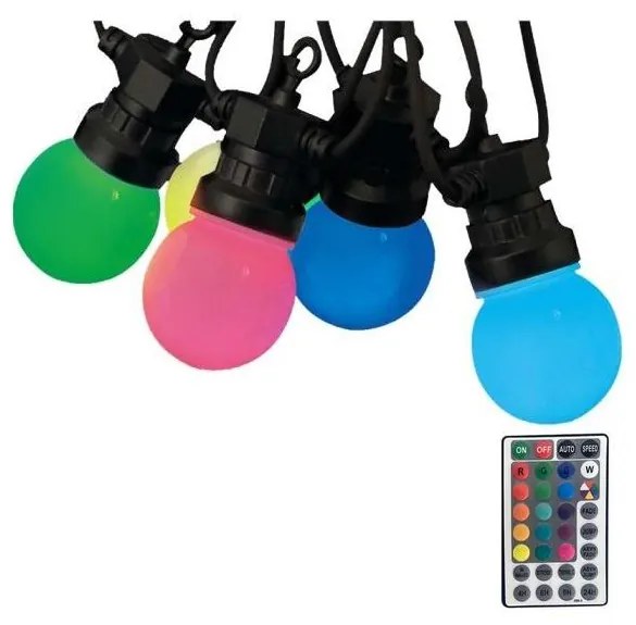 LED RGB Łańuch zewnetrzy STRING 13 m 15xLED/0,5W/230V IP44