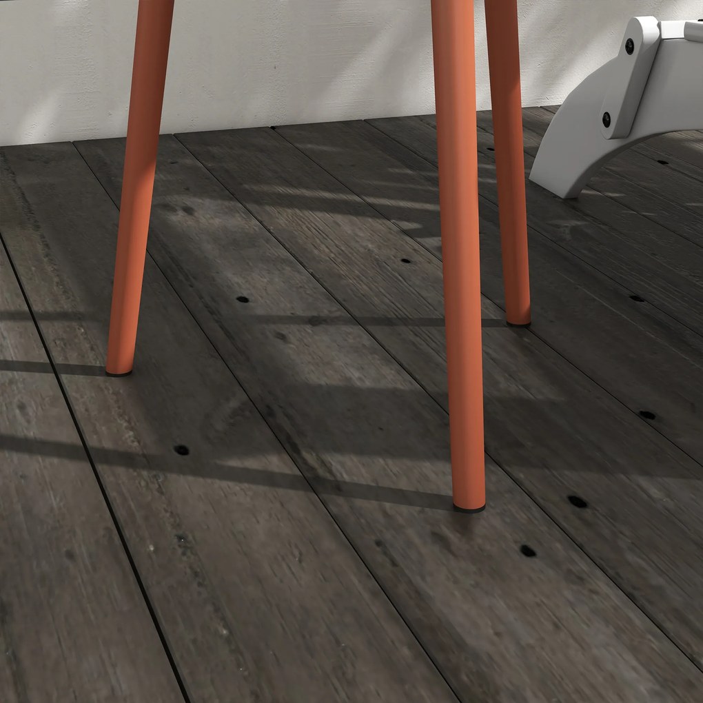 Outsunny Stolik pomocniczy, stolik do kawy, stolik ogrodowy, stolik tarasowy do ogrodu i na balkon, stal, 40 x 40 x 50 cm, Czerwony