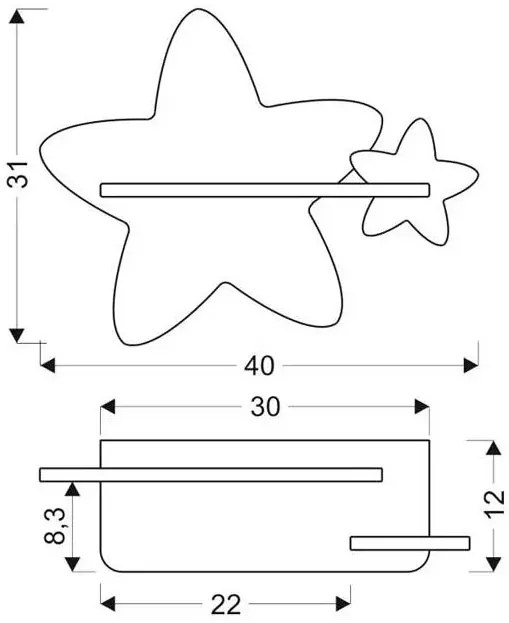 Żółto-szara lampka nocna dziecięca gwiazdki - K035 G9-Z40