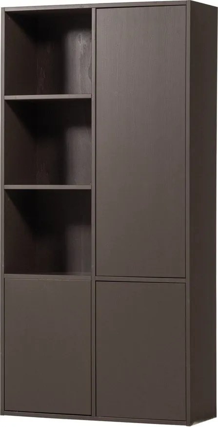 Ciemnobrązowa szafka modułowa z litego drewna sosnowego 108x215 cm Meggy – WOOOD