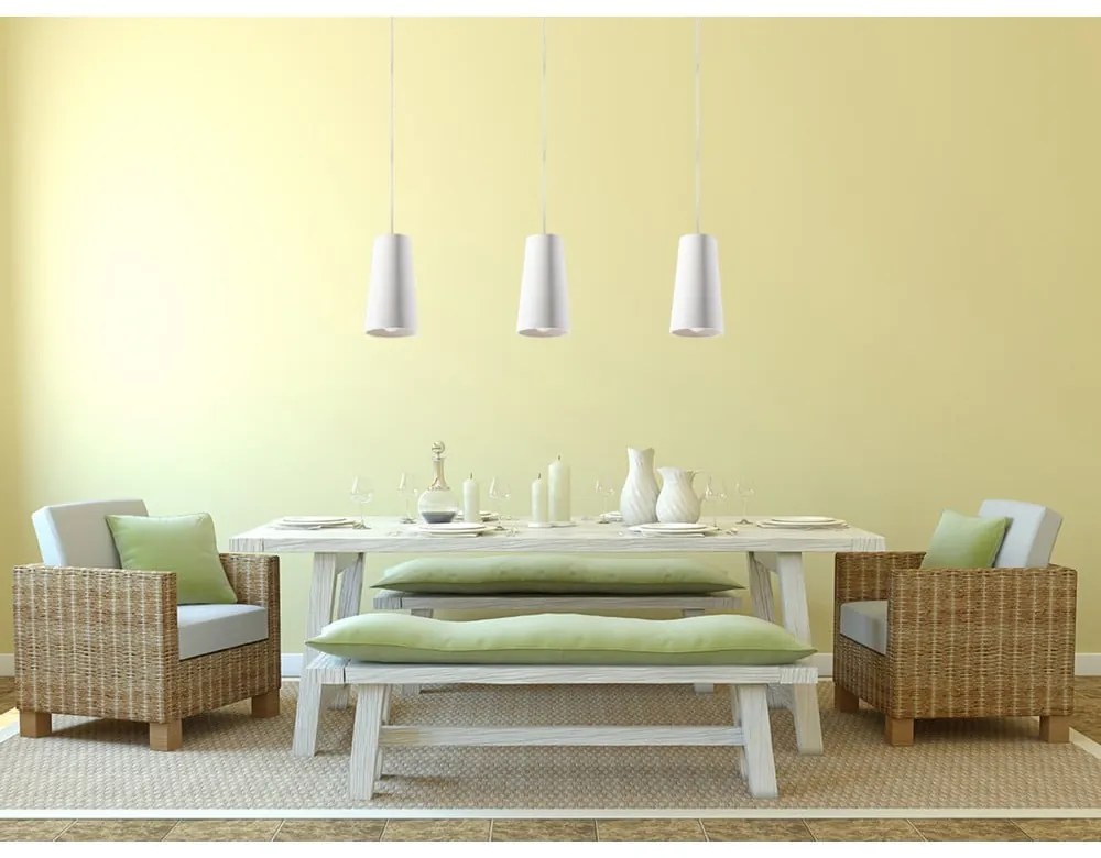 Biała ceramiczna lampa wisząca Sollux Armica