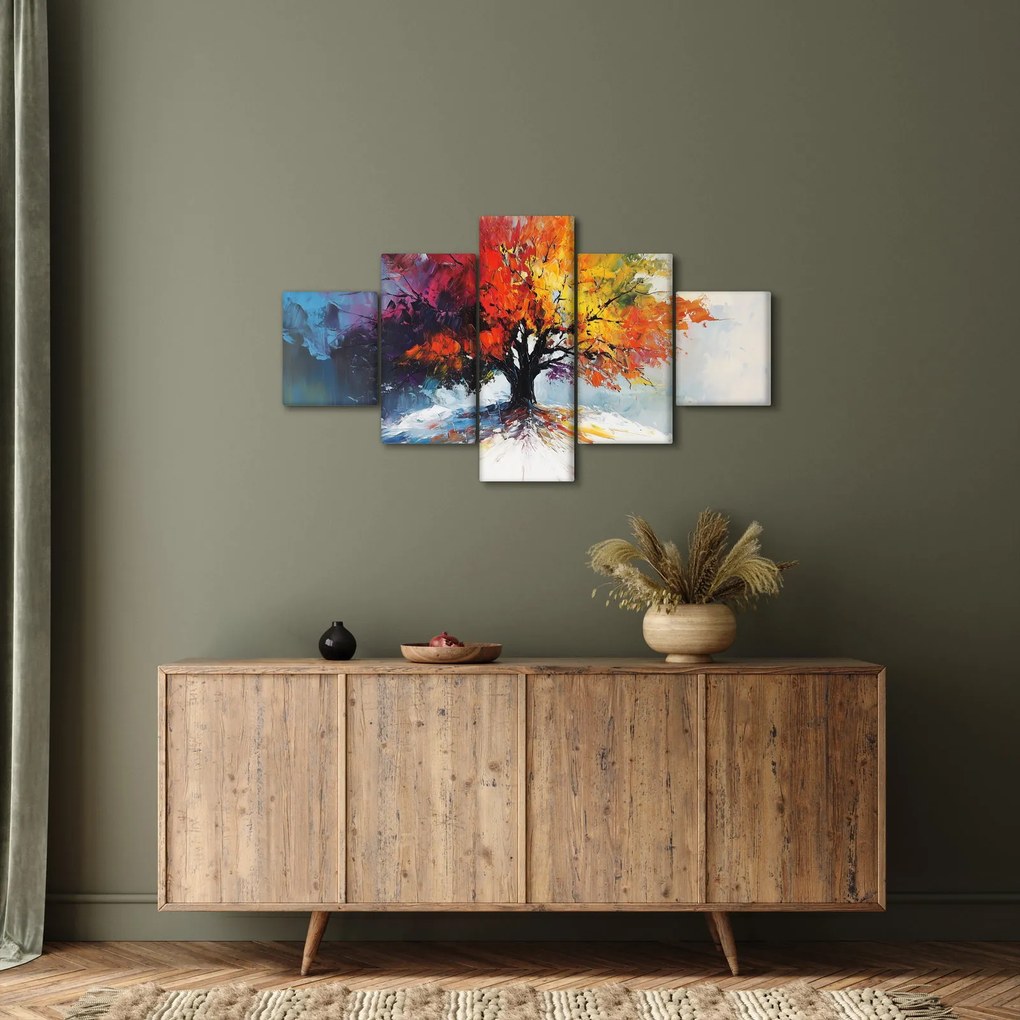 Obraz - Kolorowe drzewo (125x70 cm)