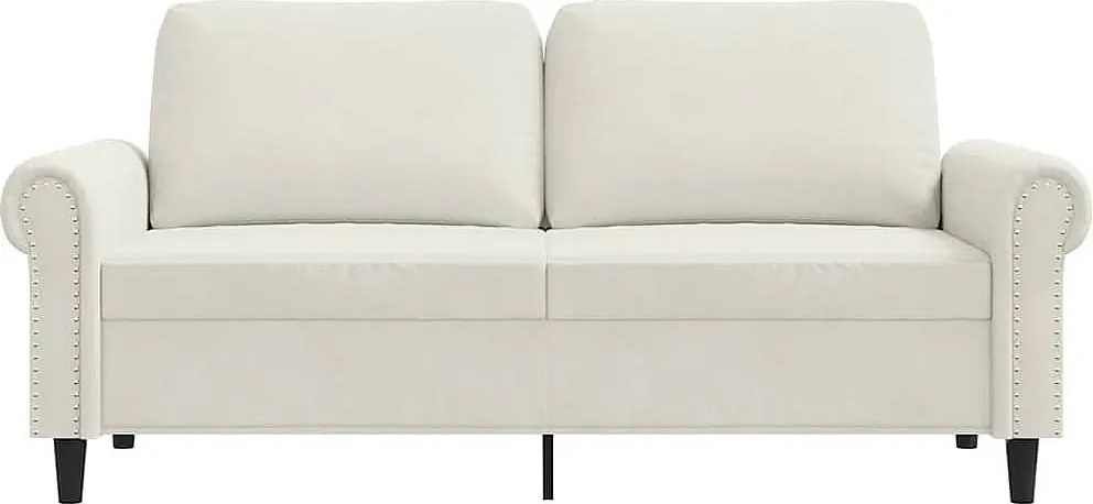 Sofa dwuosobowa Kremowa 140 cm Welur Nowoczesna i Wygodna