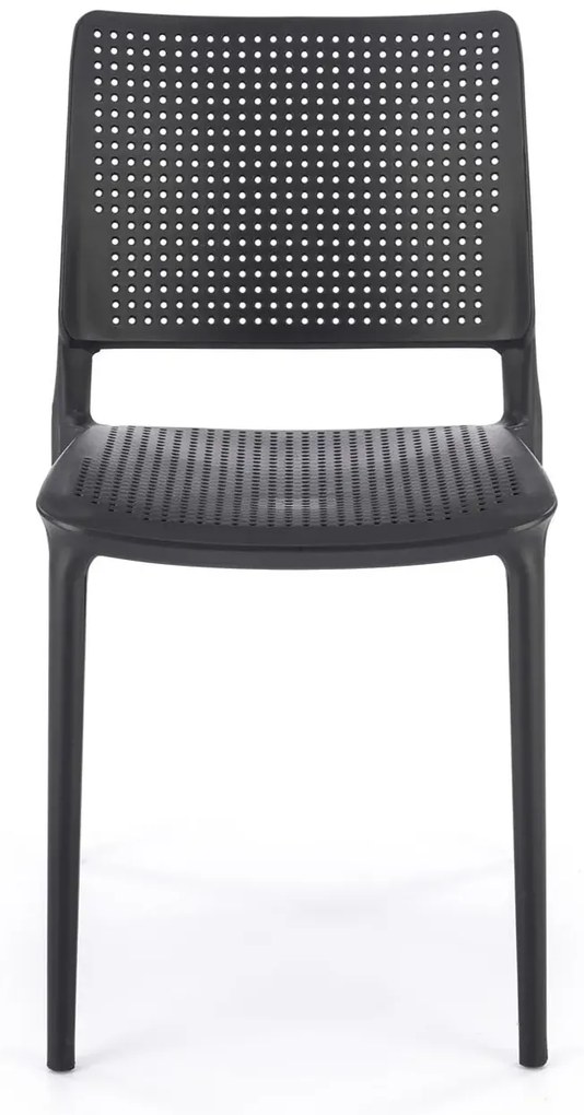 Czarne ażurowe krzesło sztaplowane do ogrodu Z2-F00