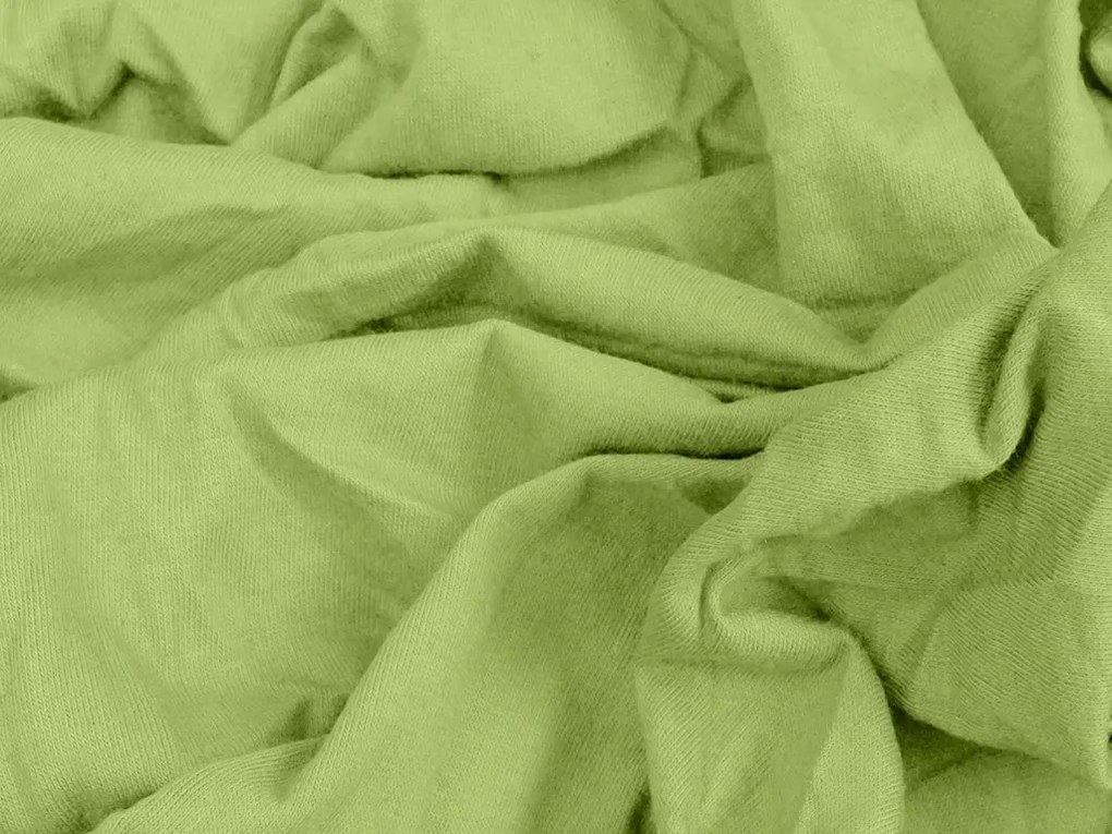 PrzytulneMieszkanie.pl Prześcieradło Jersey HIGHFIT pistacjowe 90 x 200 cm