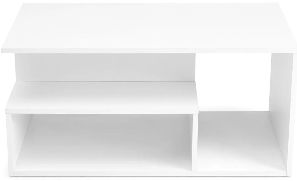 Biała prostokątna ława do salonu z półką 90/51/43 IVA