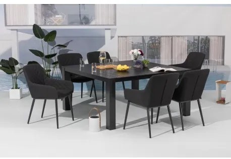 NOVA PARIS solidny antracyt – luksusowy zestaw ogrodowy 6+1