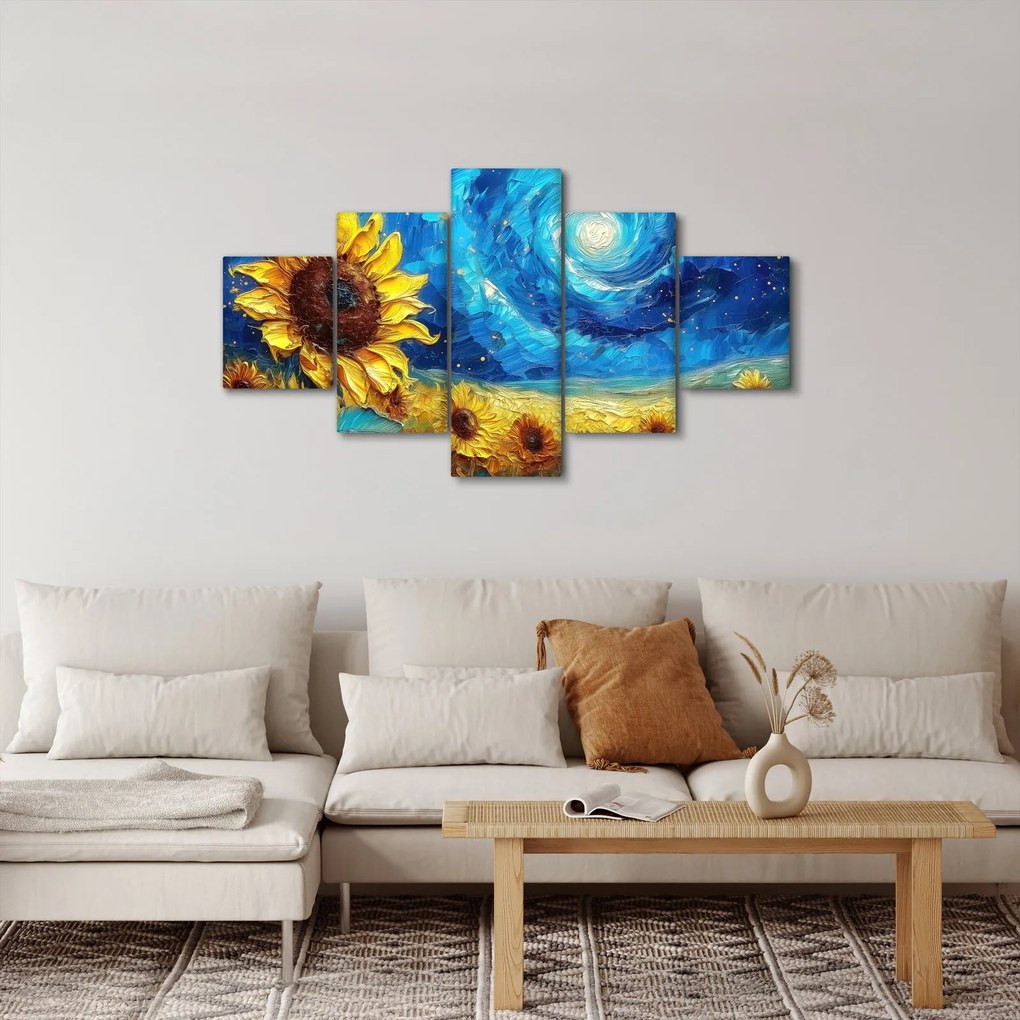 Obraz - Malowanie słoneczników (125x70 cm)