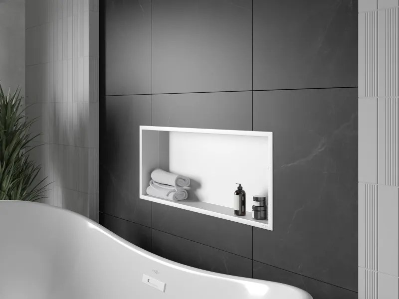 Mexen X-Wall-R półka wnękowa z kołnierzem 75 x 30 cm, biała - 1920753010