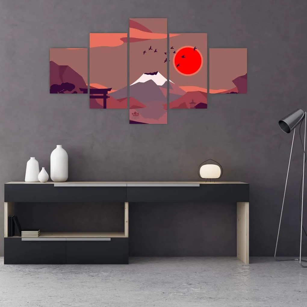 Obraz - Ilustracja góry Fuji (125x70 cm)