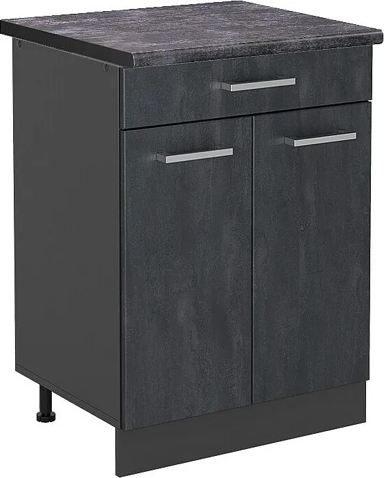Szafka dolna do kuchni czarny beton 60x60x81.6 r-line