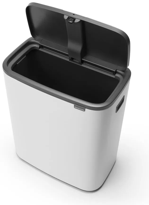Biały stalowy kosz na śmieci otwierany na dotyk 60 l Bo Touch Bin – Brabantia
