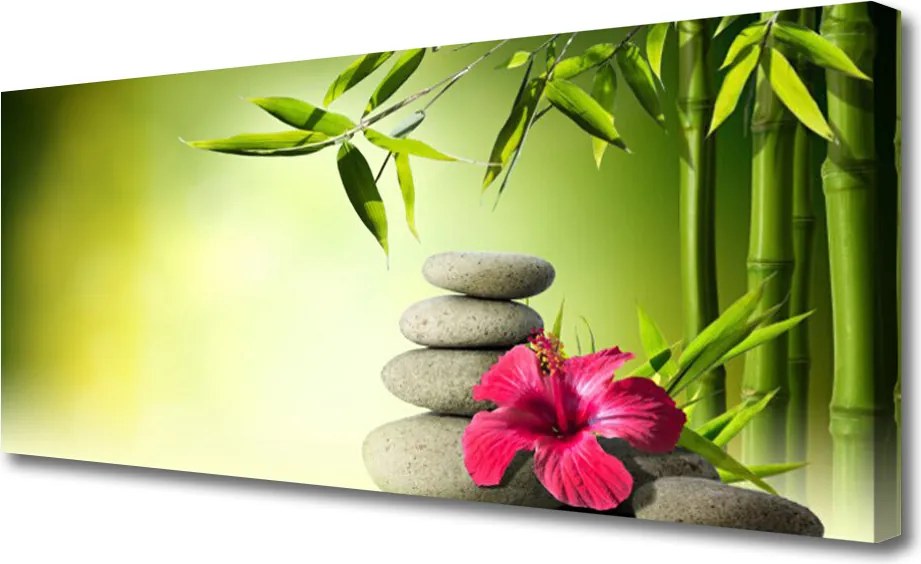 Obraz canvas Harmonijna Kompozycja Zen: Bambus i Kamienie