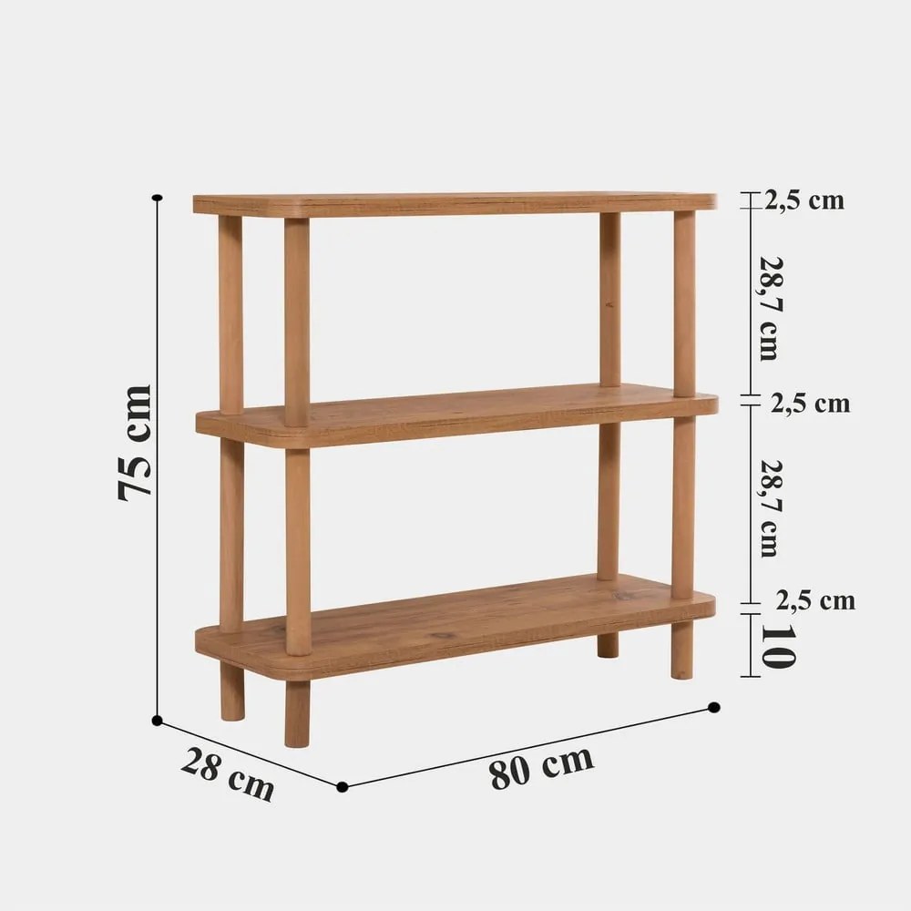 Naturalny regał w dekorze sosny 80x75 cm Step – Kalune Design