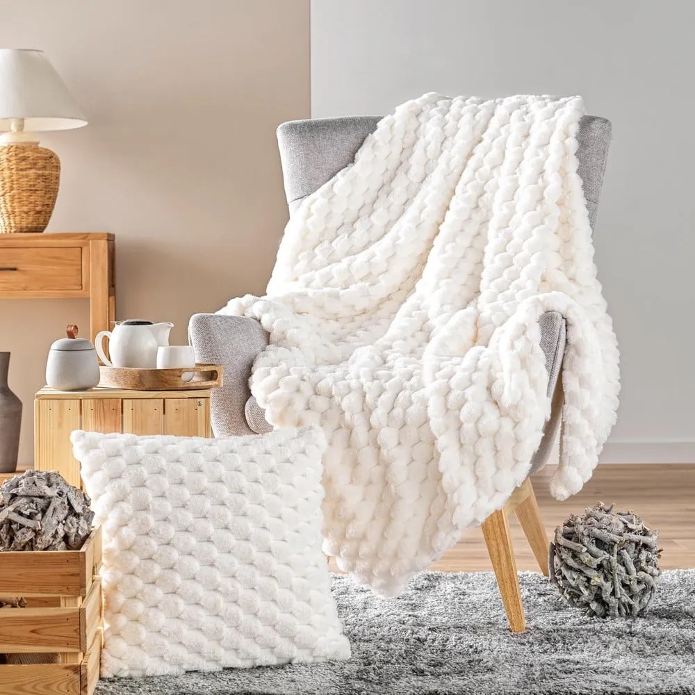 Poduszka dekoracyjna ze sztucznego futra 45x45 cm Frosty – douceur d'intérieur