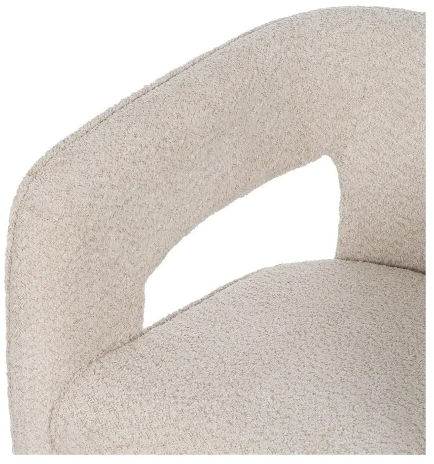 Beżowy fotel z materiału bouclé – Ixia
