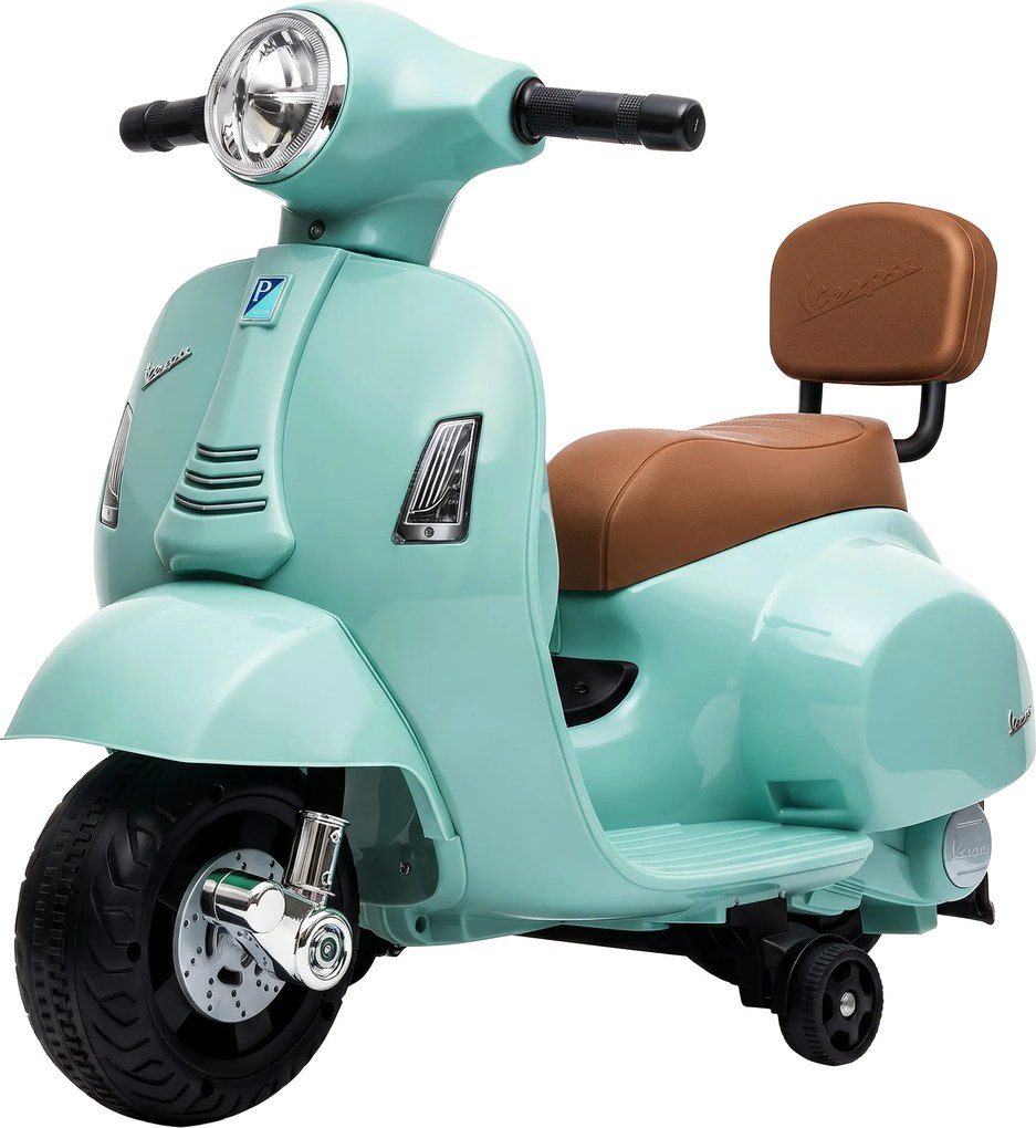 AIYAPLAY Elektryczny motorek dziecięcy Mini Vespa GTS 6V z akumulatorem litowym, ergonomiczne siedzisko i oparcie 1,5-3 lat | Aosom PL