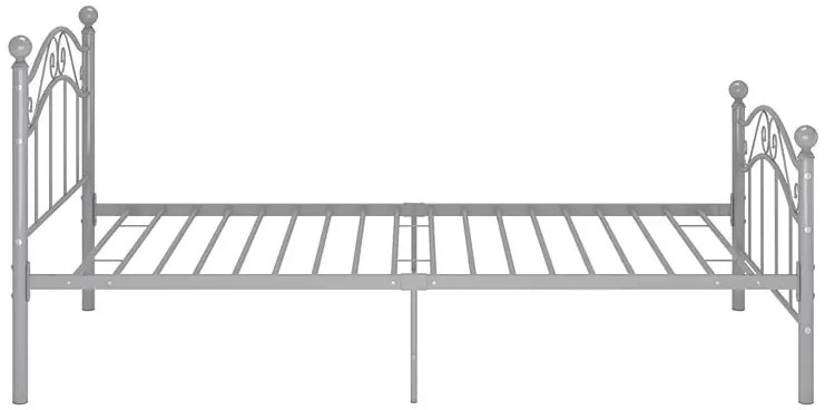 Szare minimalistyczne łózko z metalu 90x200 cm - Iroz