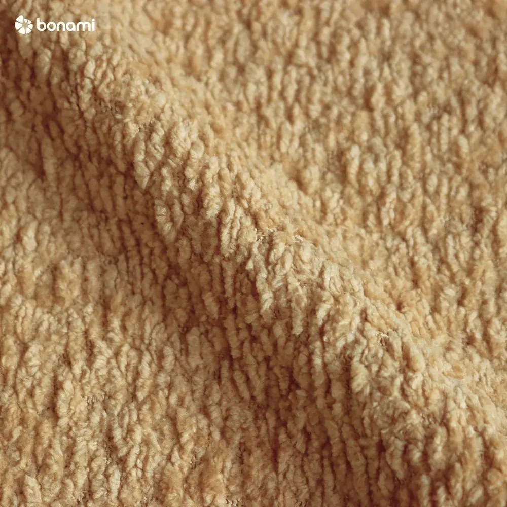 Musztardowe tapicerowane łóżko dwuosobowe ze stelażem 160x200 cm Noira Slim – Bonami Selection