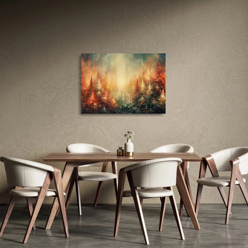 Obraz na szkle - Malowanie lasów (70x50 cm)