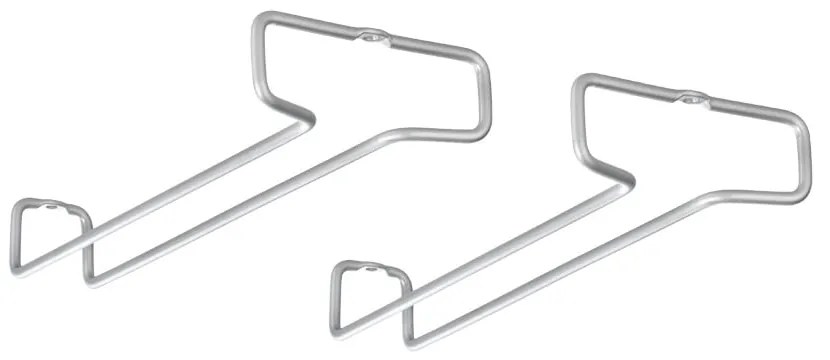 Ścienne stalowe uchwyty na kieliszki do wina w kolorze srebra zestaw 2 szt. Rail – Metaltex