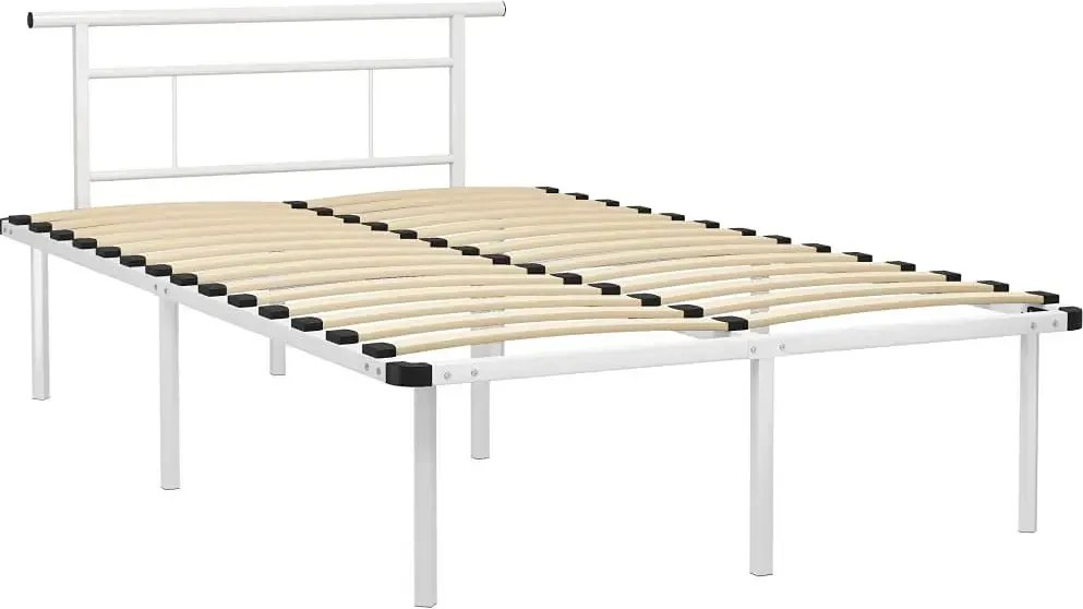 Białe loftowe łóżko z metalu 120x200 cm W3-A18