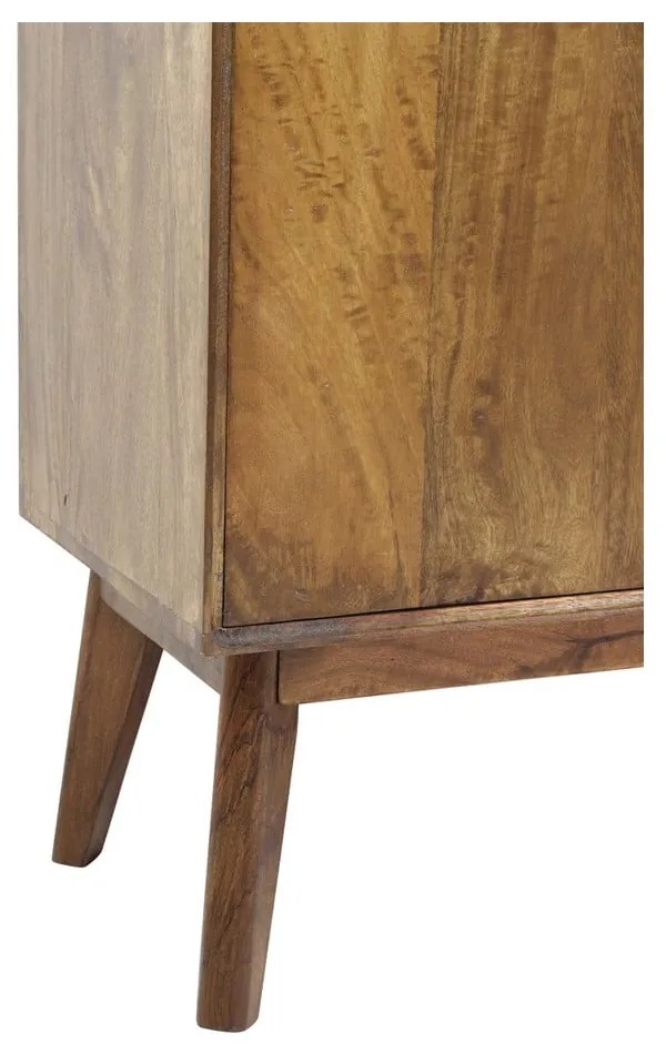 Brązowa niska komoda z litego drewna 152x80 cm Espita – Light & Living