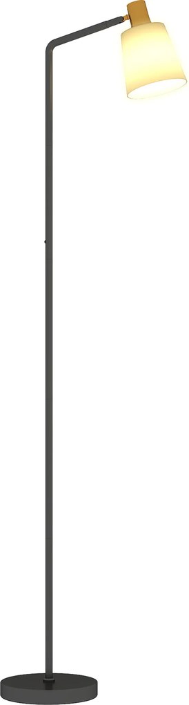 HOMCOM Lampa stojąca LED do salonu z obrotową głowicą 350° Lampa podłogowa z 3000K/4000K/6500K Czarna